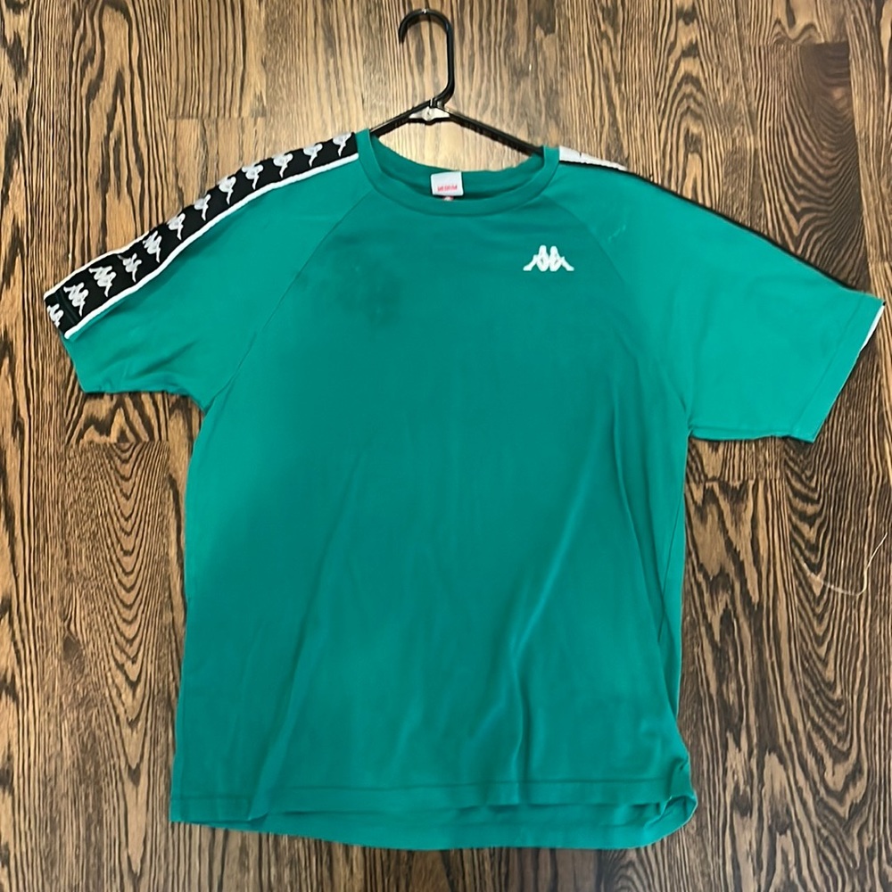 Green Kappa t-shirt.
